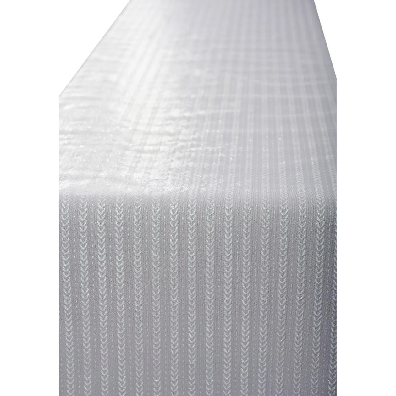 Chemin de table en nylon organza blanc iridescent pailleté