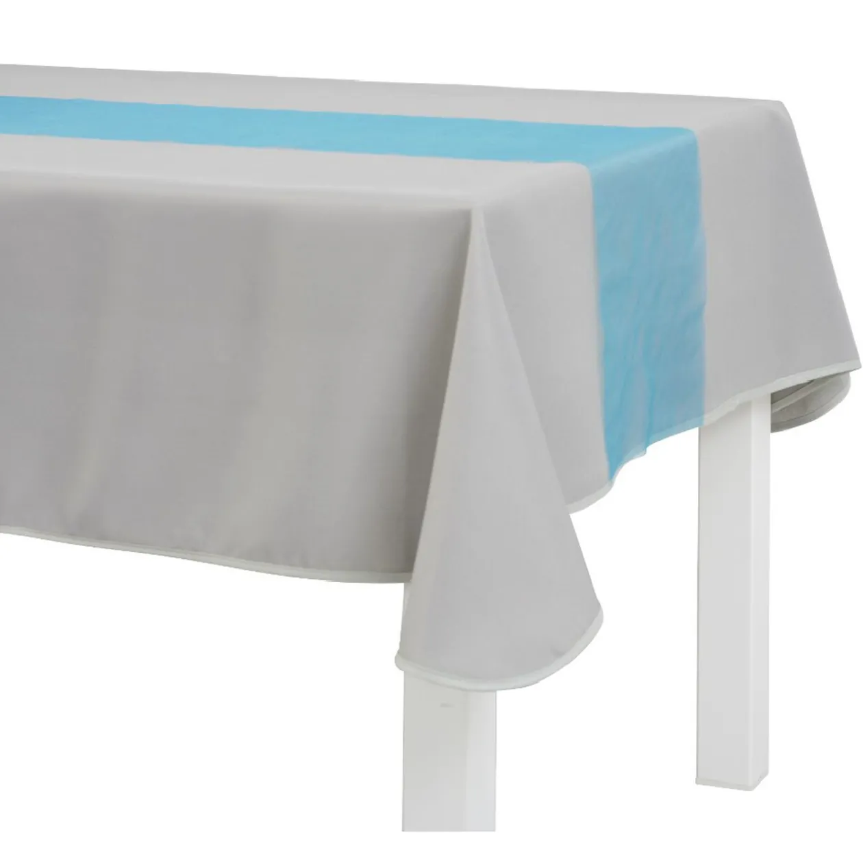 Chemin de table en nylon organza bleu