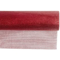 Chemin de table en tissu rouge irisé