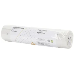 Chemin de table en tissu imprimé argenté