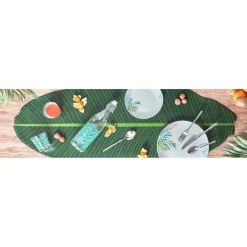 Chemin de table feuille verte