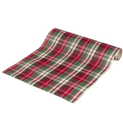 Chemin de table motif tartan rouge et vert 3m