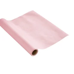 Chemin de table rose effet tissu papier voie sèche L 4,8 m
