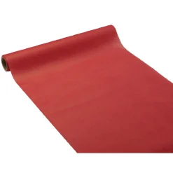 Chemin de table rouge effet tissu papier voie sèche 4,8 m