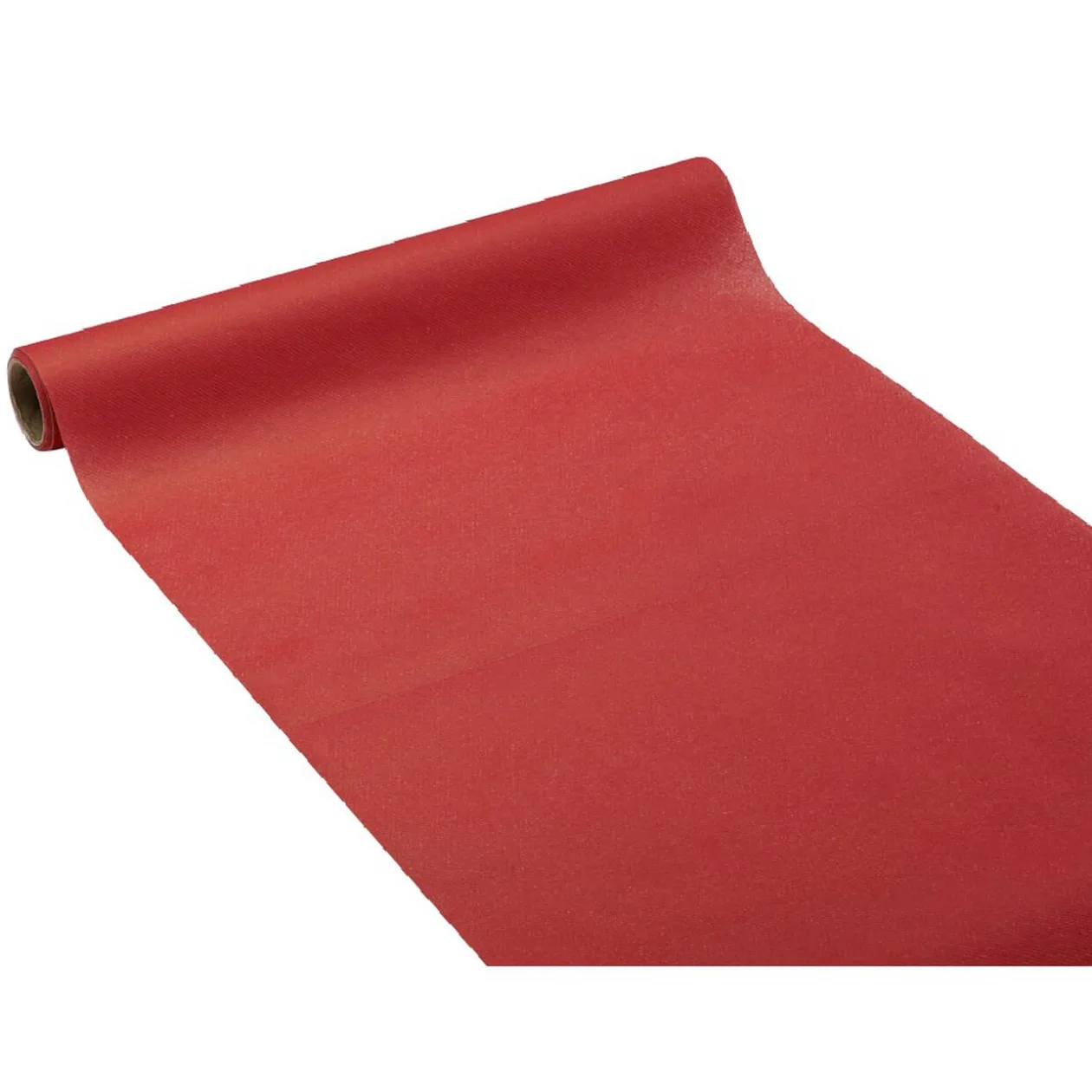 Chemin de table rouge effet tissu papier voie sèche 4,8 m