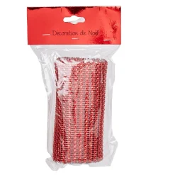 Chemin de table rouge effet argenté