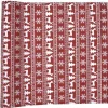 Chemin de table rouge motif Noël blanc