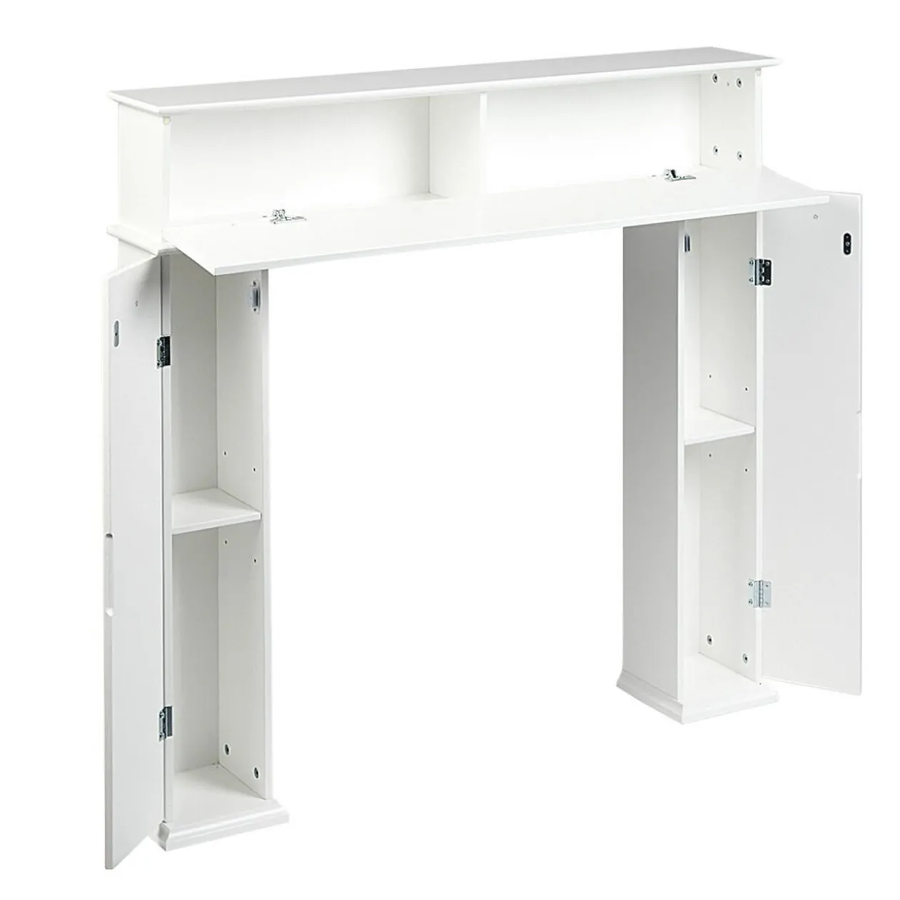 Cheminée décorative meuble console mdf blanc