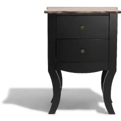 Chevet Birmingham noir et miel 2 tiroirs