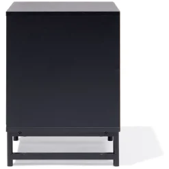 Chevet Fuji noir cannage naturel - L40xP38xH52 cm