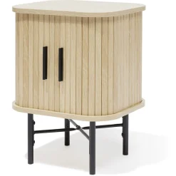 Chevet Grège bois naturel et noir - L40xP35xH52 cm