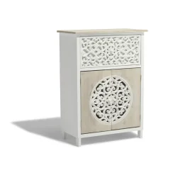 Chevet Java naturel avec 1 porte et 1 tiroir