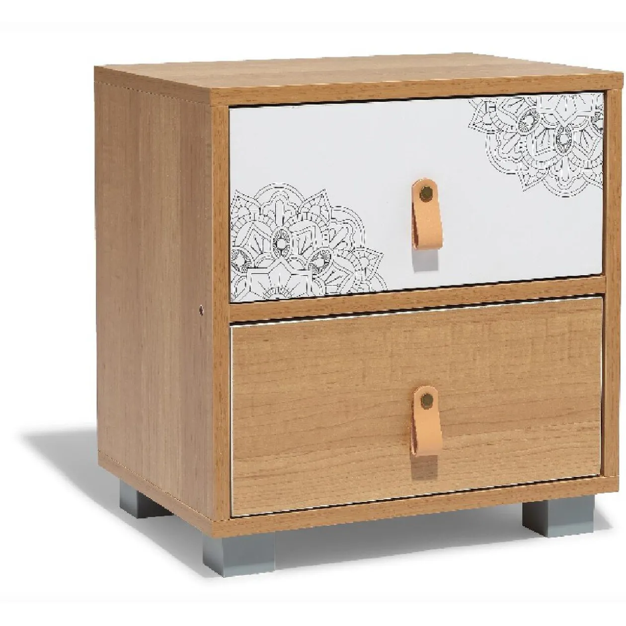 Chevet Magda naturel et blanc