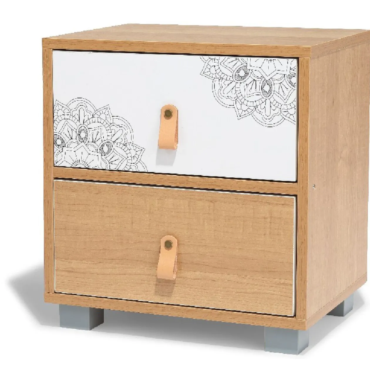 Chevet Magda naturel et blanc