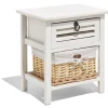 Chevet Saint-Malo blanc 1 tiroir 1 panière