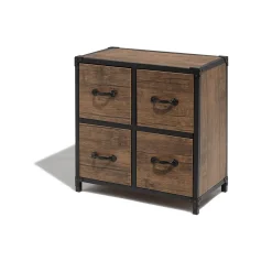 Chiffonnier acajou et noir Chicago 4 tiroirs