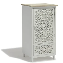 Chiffonnier blanc Java 1 porte et 1 tiroir