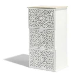 Chiffonnier blanc Java 3 tiroirs