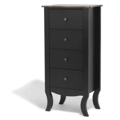 Chiffonnier noir et naturel Birmingham 4 tiroirs