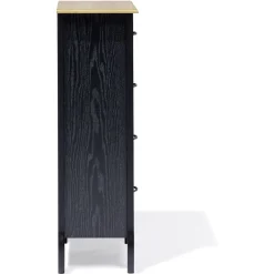 Chiffonnier Romane noir - L46,5xP30xH97,5 cm