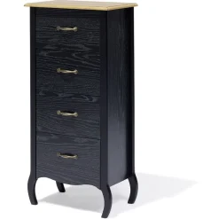 Chiffonnier Romane noir - L46,5xP30xH97,5 cm