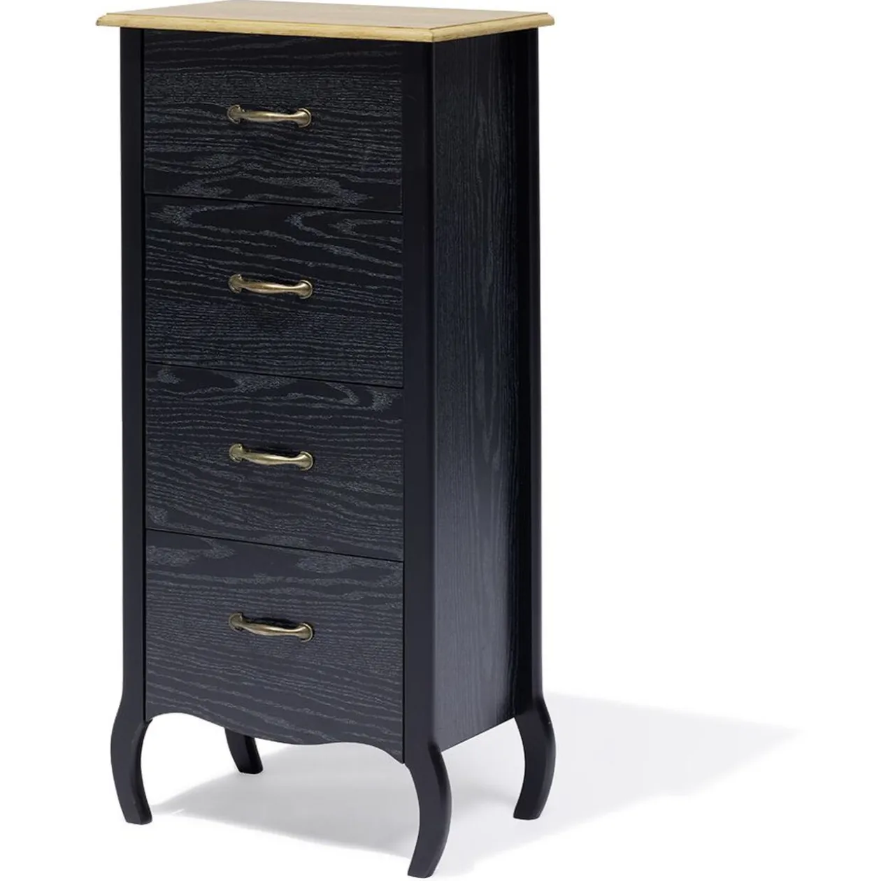 Chiffonnier Romane noir - L46,5xP30xH97,5 cm