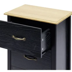 Chiffonnier Romane noir - L46,5xP30xH97,5 cm