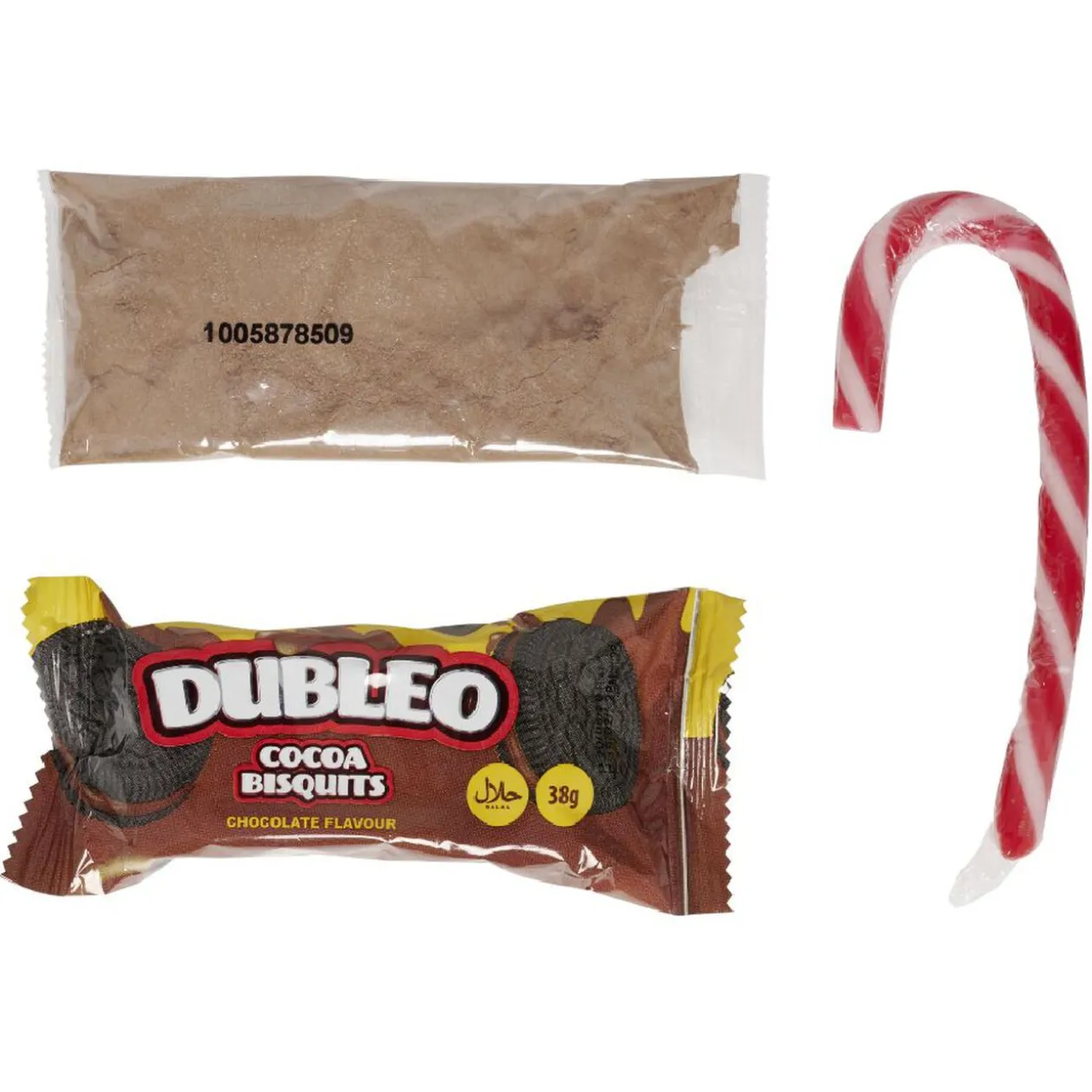 Chope en verre père Noël avec cookies et sucre d'orge