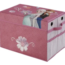 Coffre jouet pliant Reine des neiges Disney rose