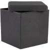 Coffre pouf Clara Noir - L38 x P38 x H37,5 cm