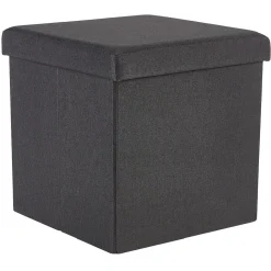 Coffre pouf Clara Noir - L38 x P38 x H37,5 cm