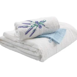 Coffret linge de toilette blanc brodé