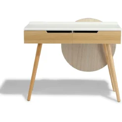 Coiffeuse Nataly bois clair et blanc