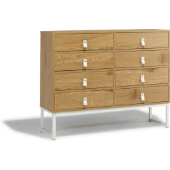 Commode Boston blanche et bois clair