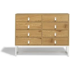 Commode Boston blanche et bois clair