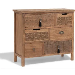 Commode Delhi miel 6 tiroirs