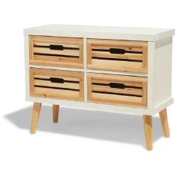 Commode Ferret bois clair et blanche