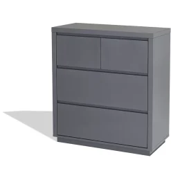 Commode Luminosa gris anthracite 4 tiroirs