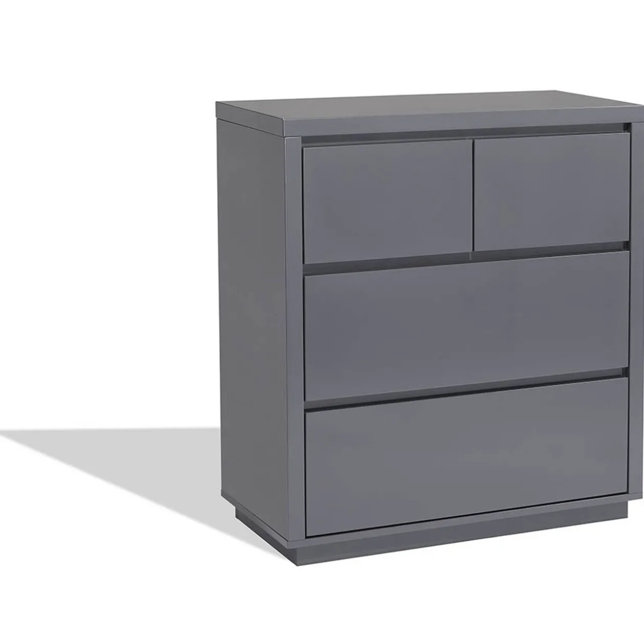 Commode Luminosa gris anthracite 4 tiroirs