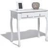 Console blanche Iris esprit romantique 2 tiroirs