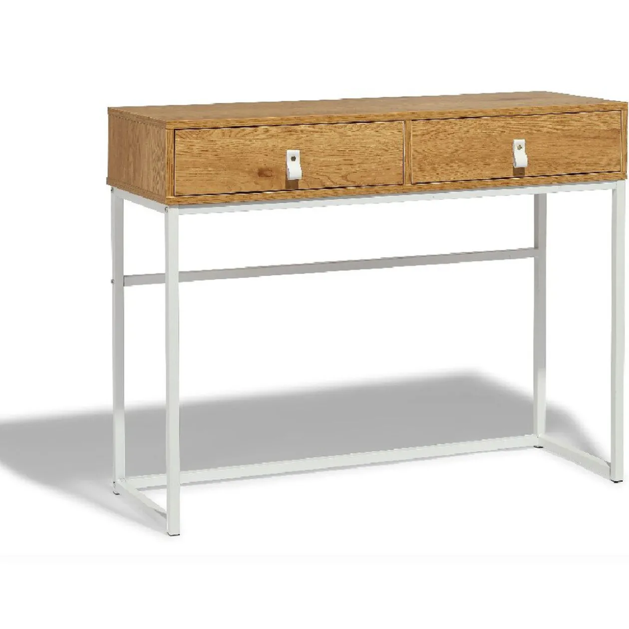 Console Boston blanche et bois clair