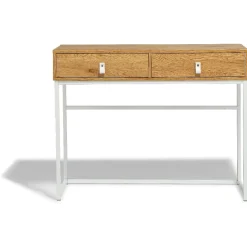 Console Boston blanche et bois clair
