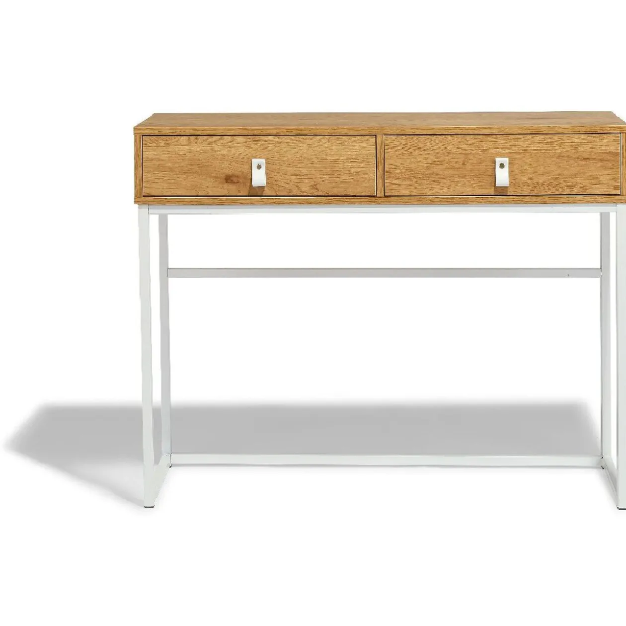 Console Boston blanche et bois clair