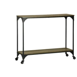 Console Detroit bois métal noir et marron 80x30xH72 cm
