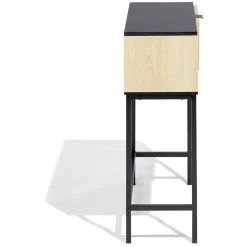 Console Markus bois naturel et acier noir 80x30x80cm