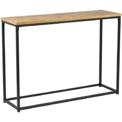 Console motif chevrons naturel et pieds noirs