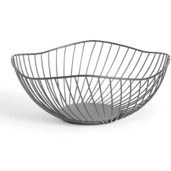 Corbeille à fruits design filaire métal noir Ø25xH12cm