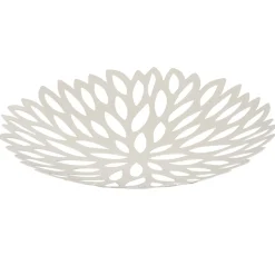 Corbeille à fruits en fer blanc crème fleur