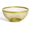 Corbeille à fruits en métal maillage doré Ø26xH13cm