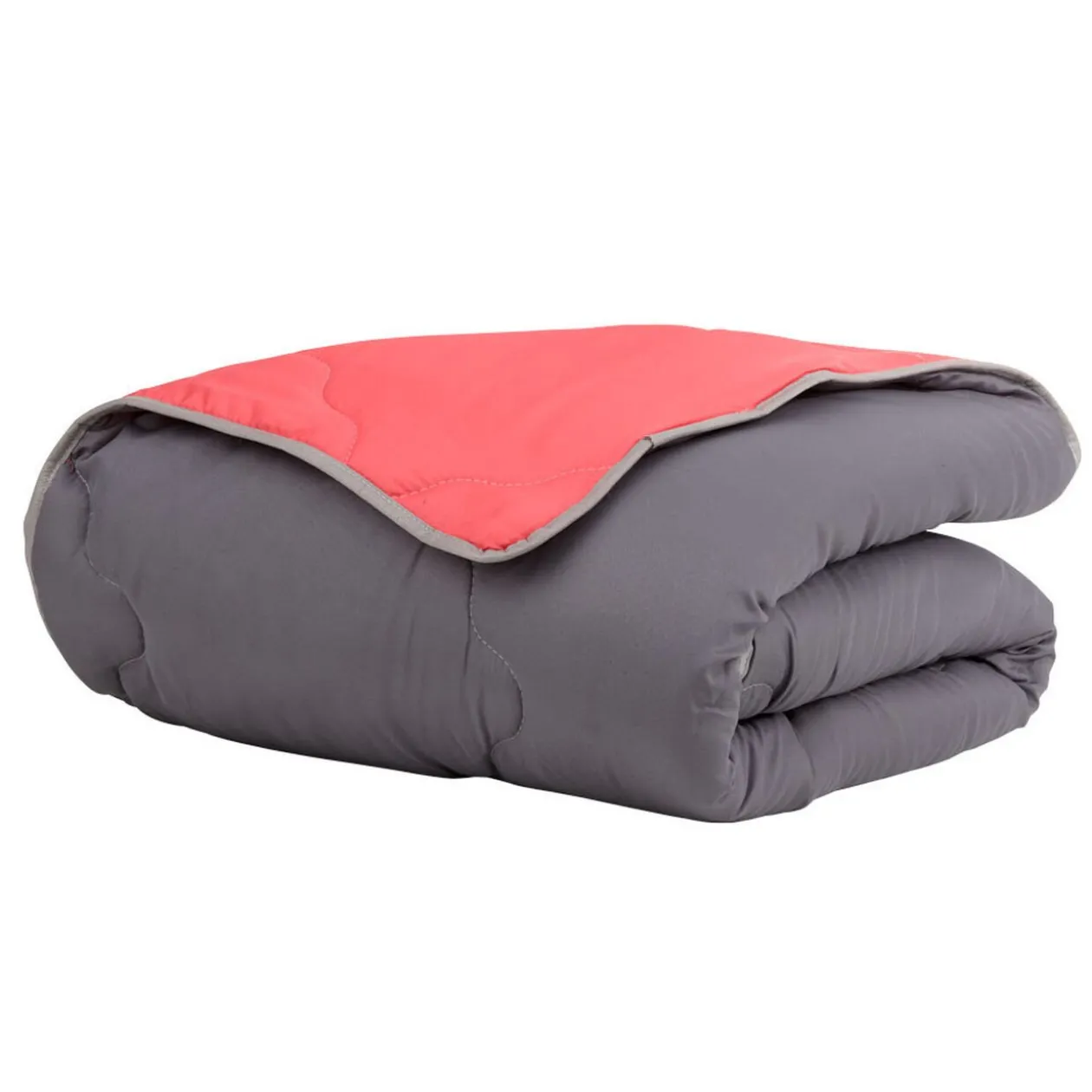 Couette 1 place bicolore rose et gris